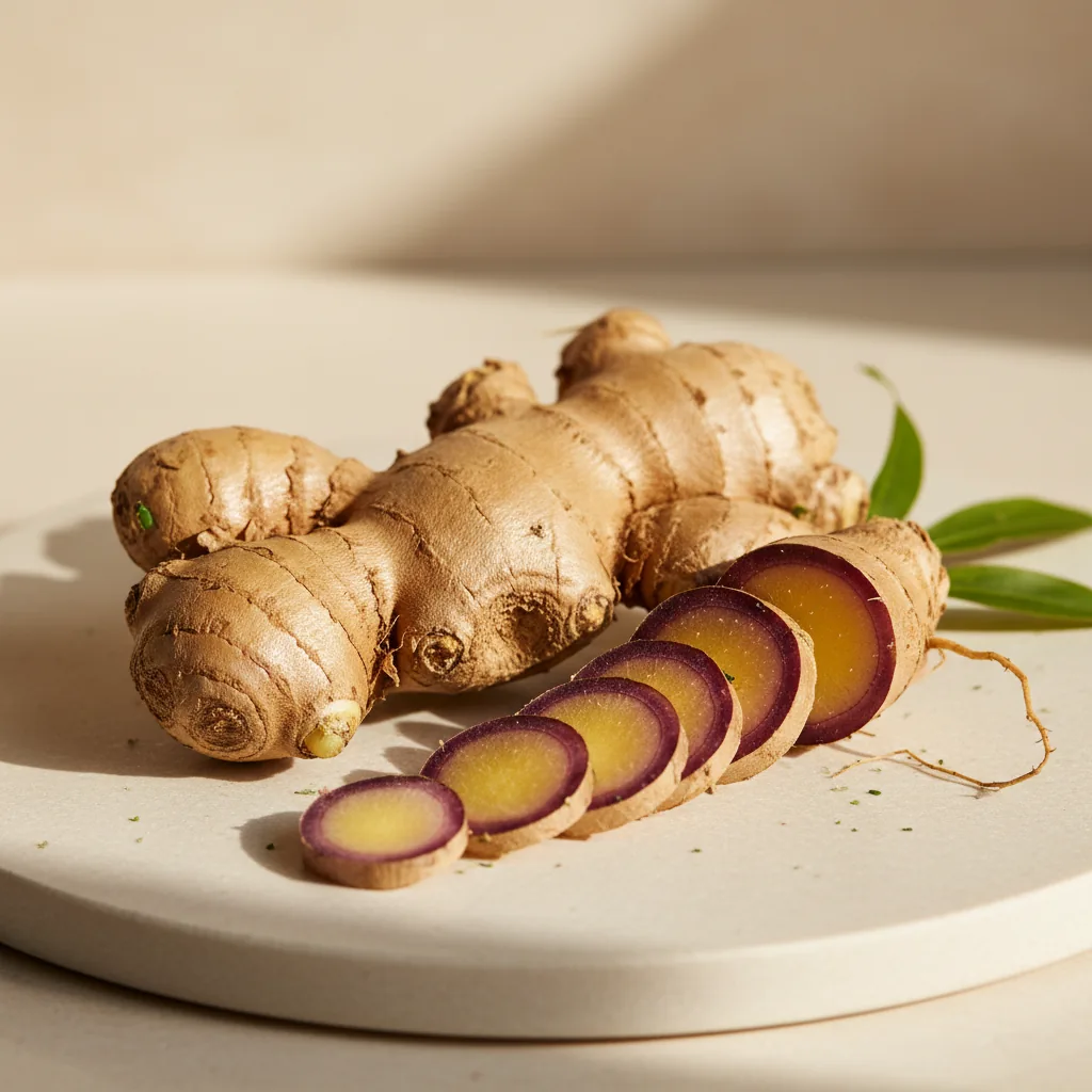 Verse gemberwortel, plantaardig ingrediënt in Ozalyn