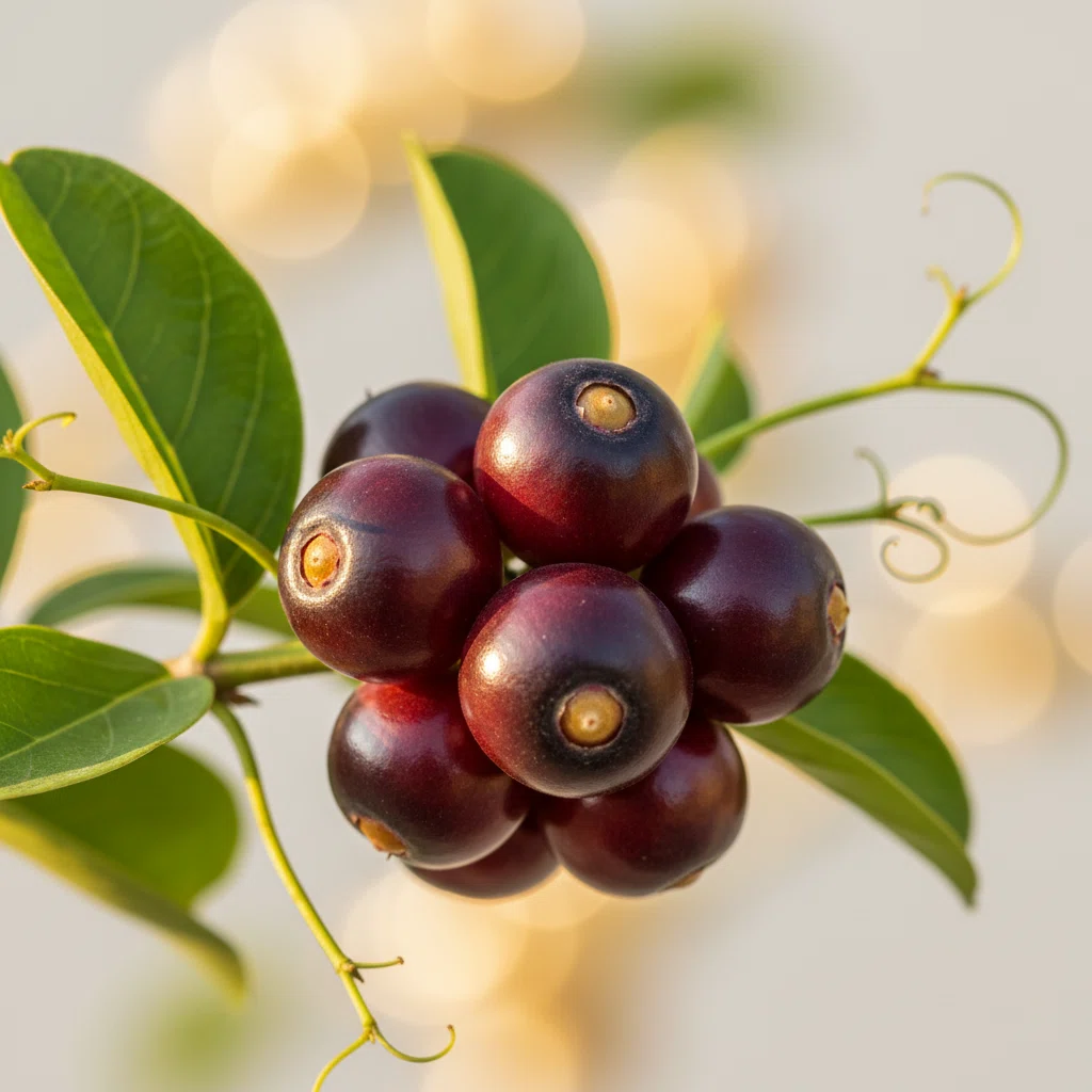 Rijpe rode guaranabessen voor energie en welzijn supplement